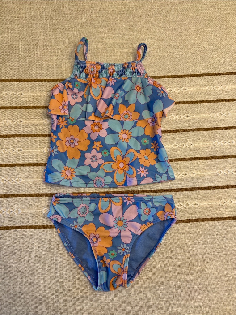 Floral Ruffle Tankini Size 6/6X